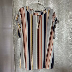 Chic Striped Women's Blouse - Multicolor